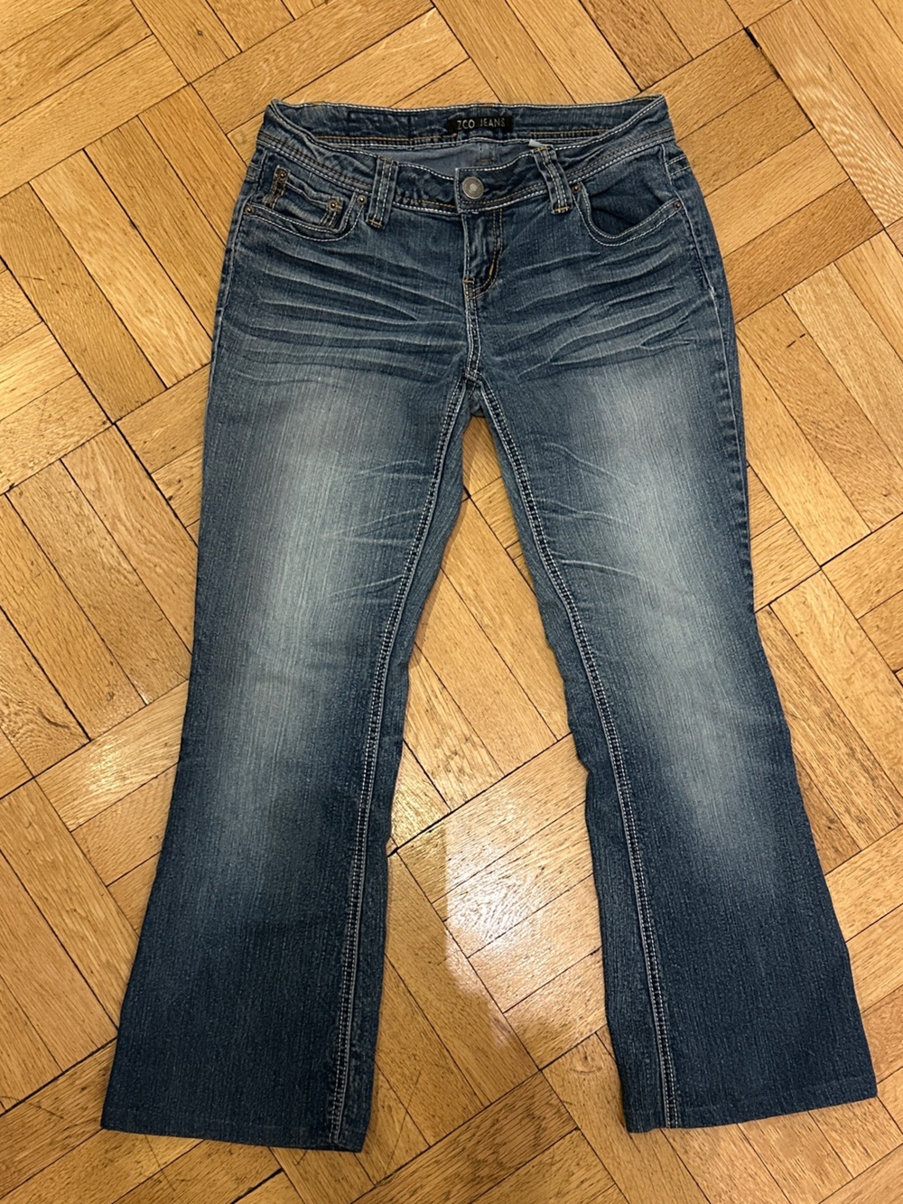 Low Rise Dark Blue Bootcut Jeans